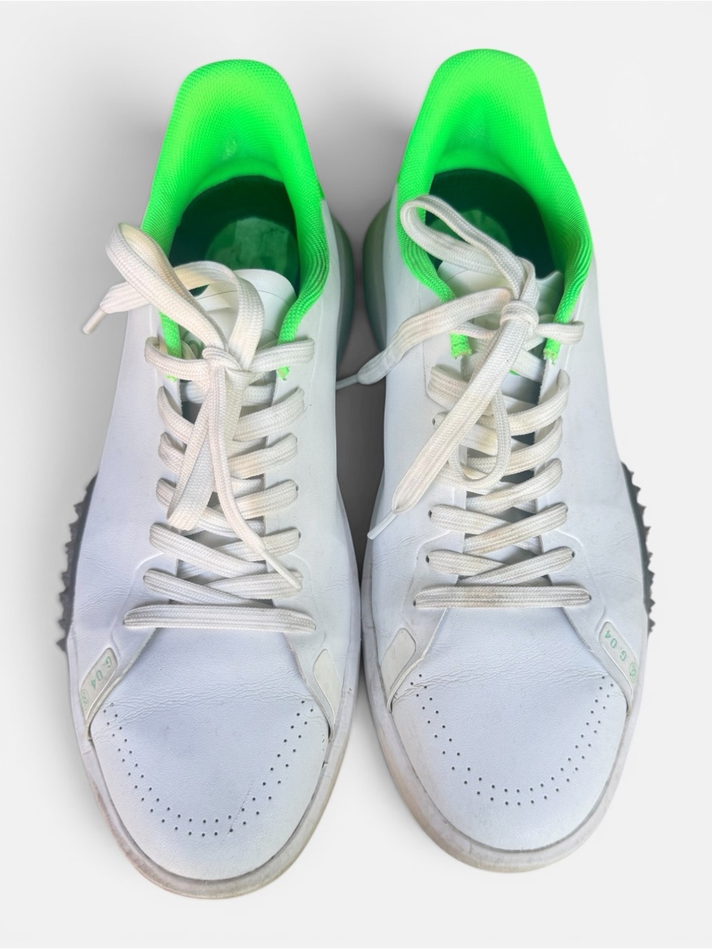 G/FORE G.112 Golf Shoes White Neon Green Spikeless Men’s Size 10.5